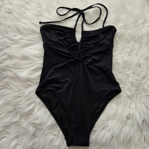 BANANA REPUBLIC Black Double Keyhole One Piece Swimsuit, XXS NWT - Picture 3 of 13